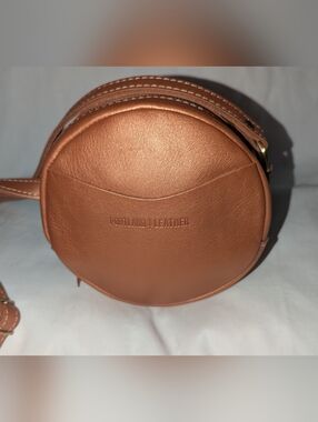 Portland Leather Metallic Copper Round Crossbody